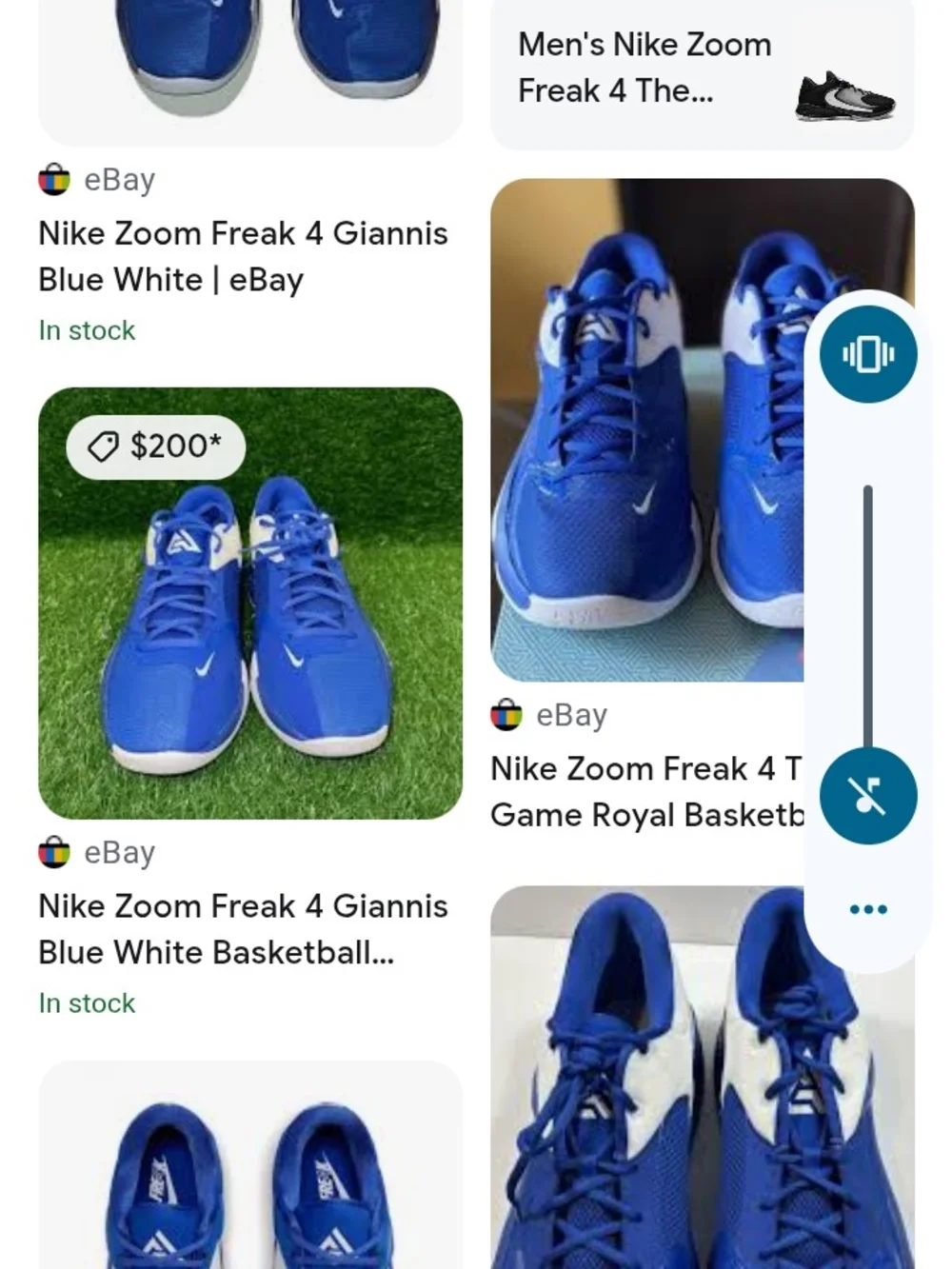 Nike Men's Zoom Freak By Giannis Royal Blue and White Athletic Sneakers Size 11